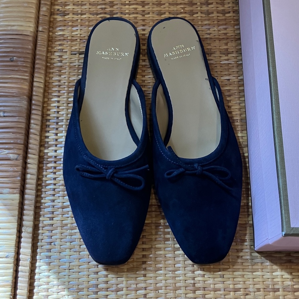 Ann Mashburn Joy Mules Navy Suede 37.5